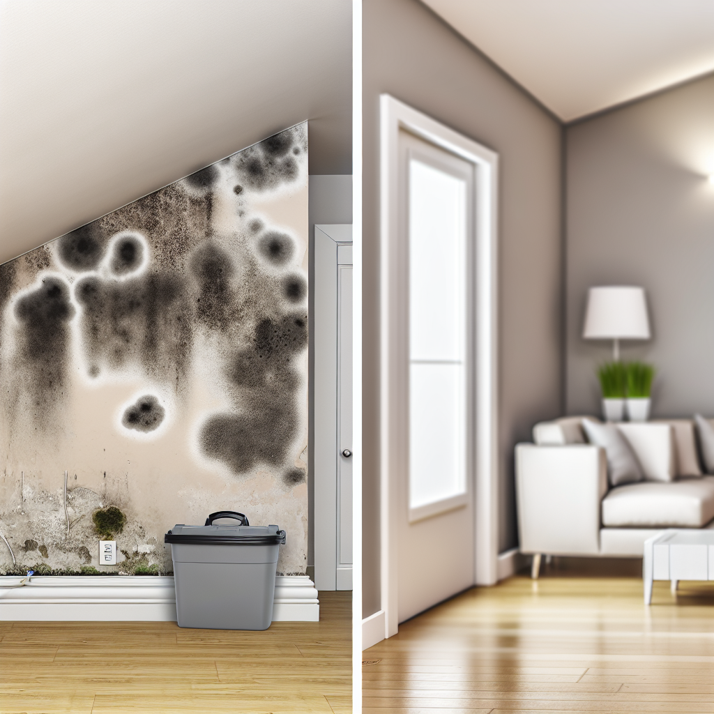 Interior of a Chattanooga TN home showing professional mold remediation containment setup with negative air pressure equipment