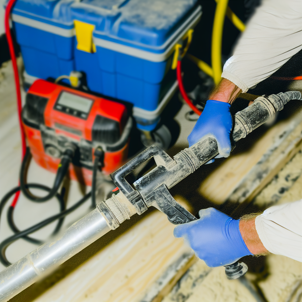 Mold remediation equipment including HEPA air scrubber and moisture meter used in Chattanooga TN residential projects